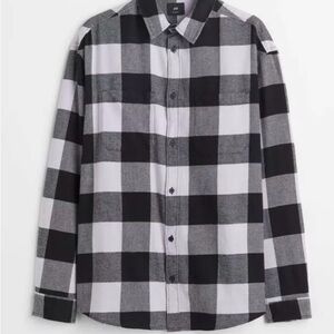 H&M Monochrome Plaid Button-Down Shirt